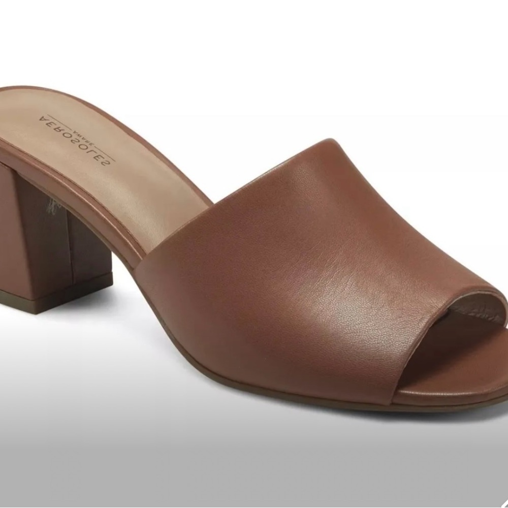 Women’s Brown Block Heel Mules Size 9M